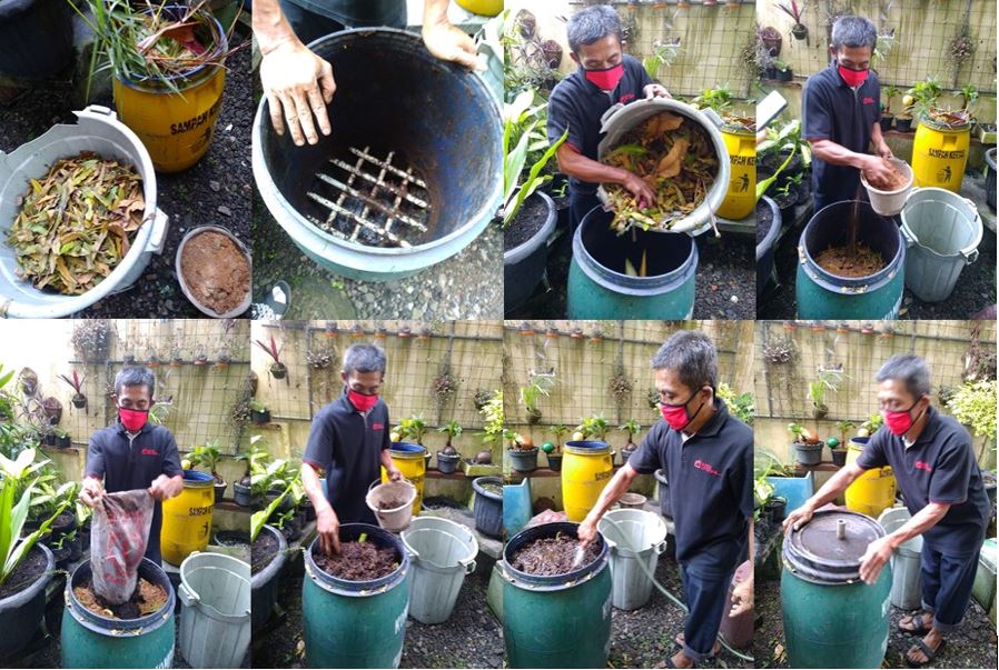 Sukseskan Program Adiwiyata, SMA Negeri 1 Sleman Olah Sampah Daun Menjadi Kompos